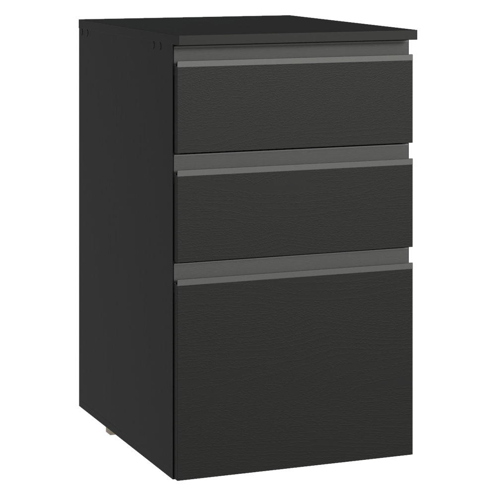 Bajo Mesada de Cocina 40 cm 3 Cajones Flotante Negro Nice Madesa