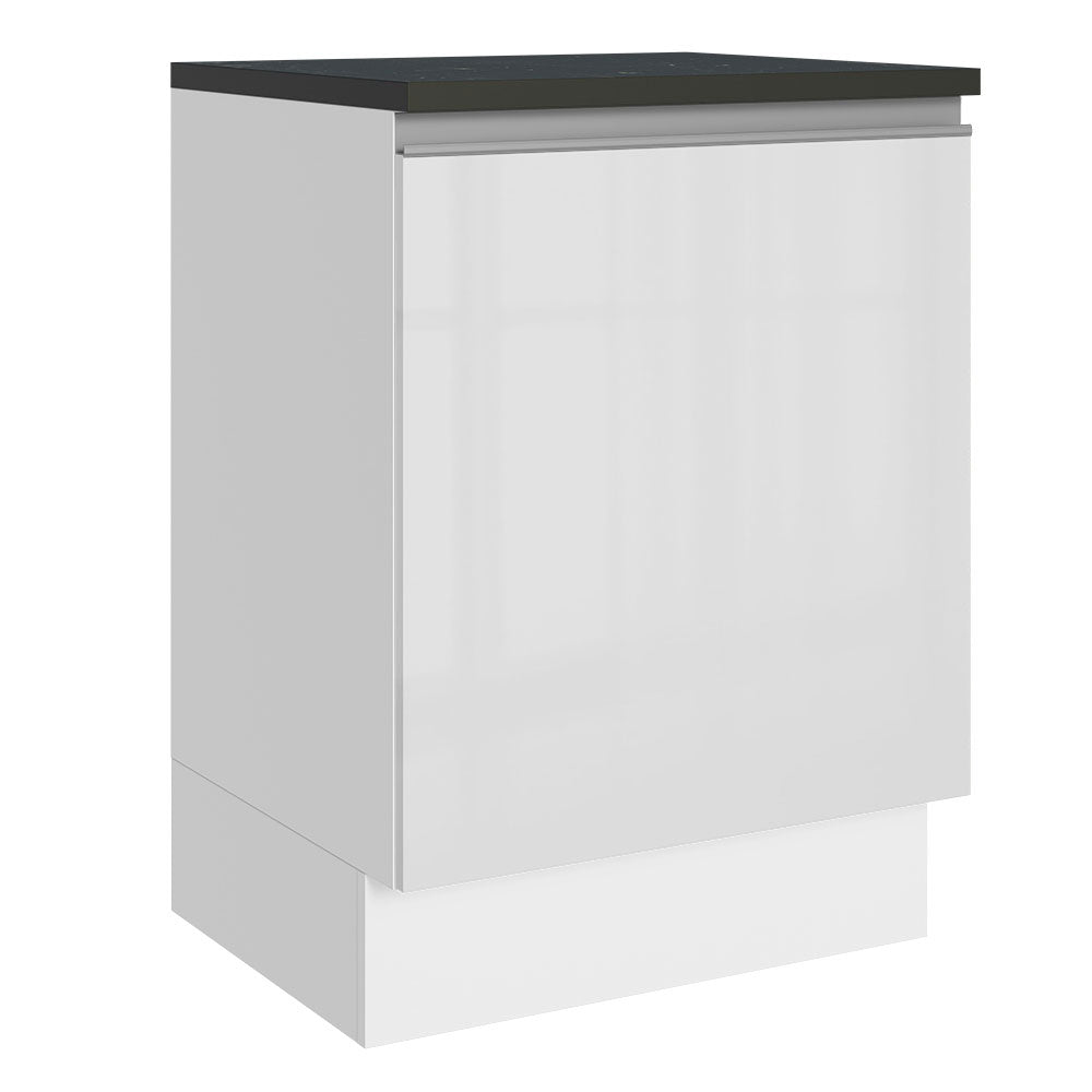 Bajo Mesada Cocina 100% MDF 60 cm 1 Puerta Frente Blanco Brillante Acordes Madesa
