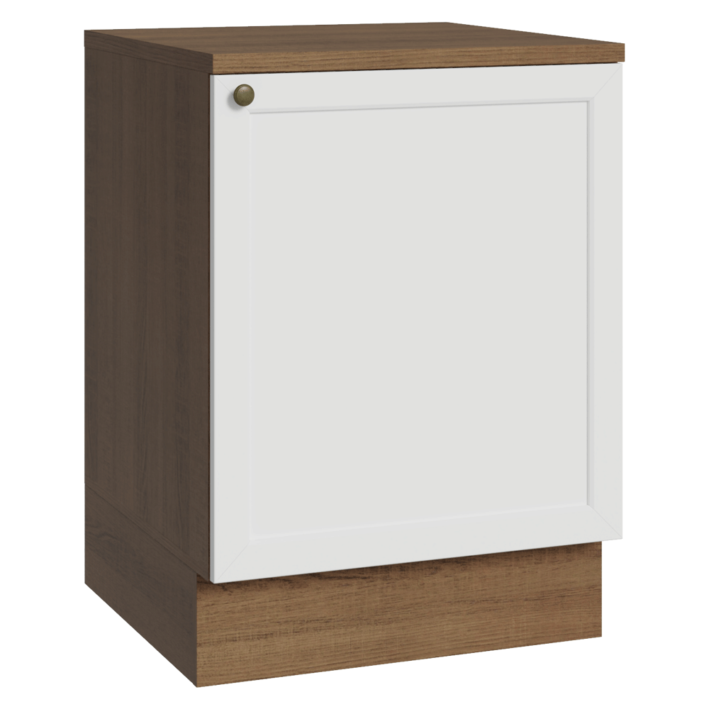 Bajo Mesada de Cocina 60 cm 1 Puerta Marrón/Blanco Vik Madesa