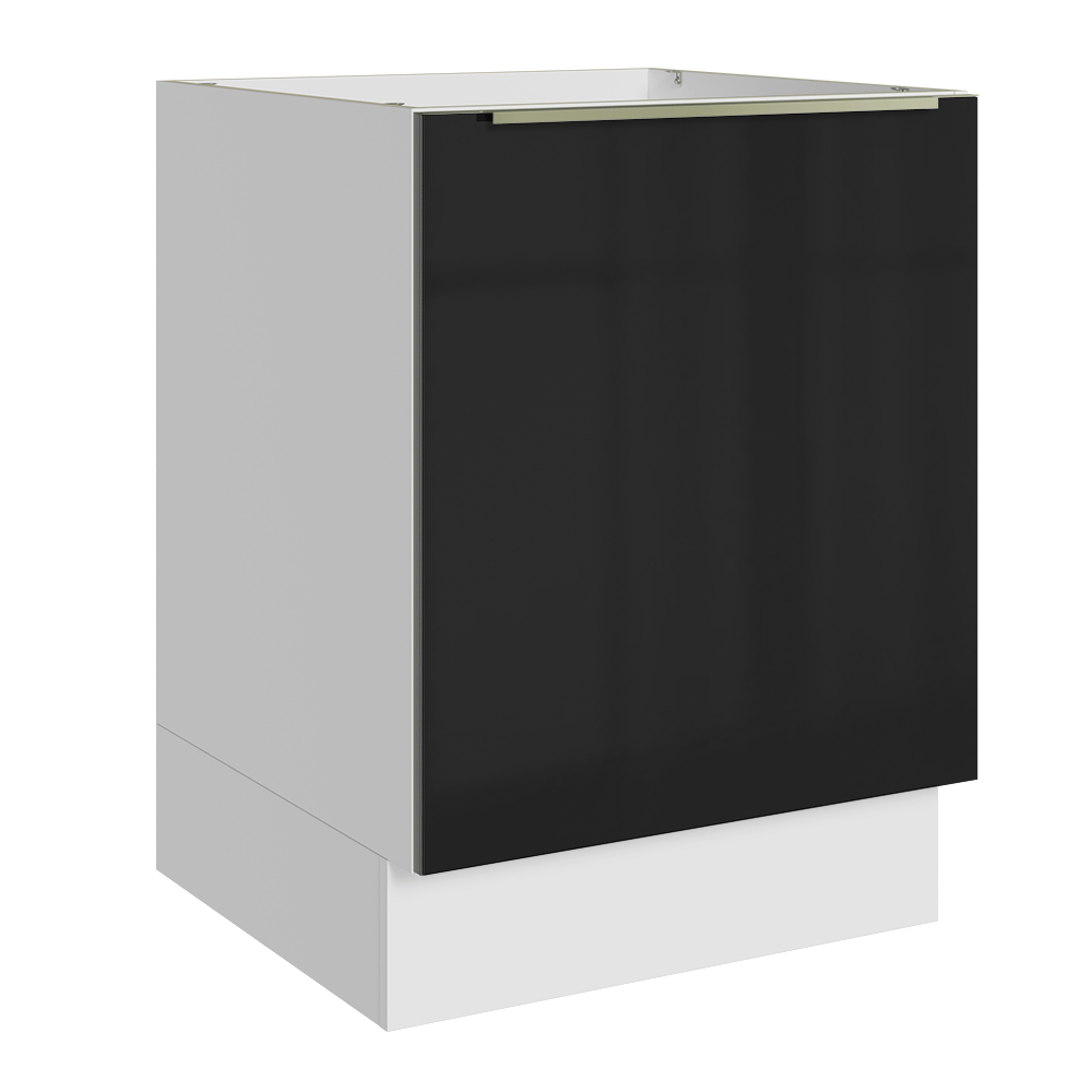 Bajo Mesada de Cocina 60 cm 1 Puerta (Sin Mesada) Blanco/Negro Lux Madesa