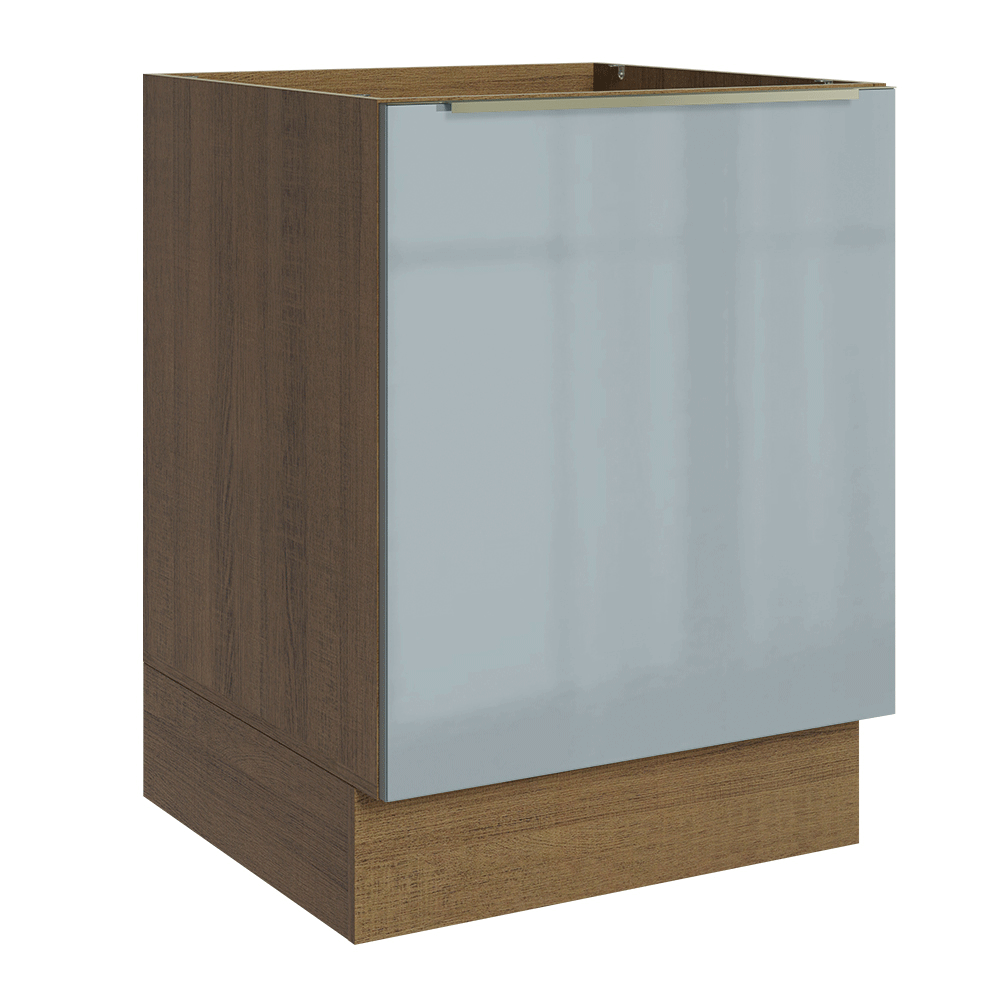 Bajo Mesada de Cocina 60 cm 1 Puerta (Sin Mesada) Marrón/Gris Lux Madesa