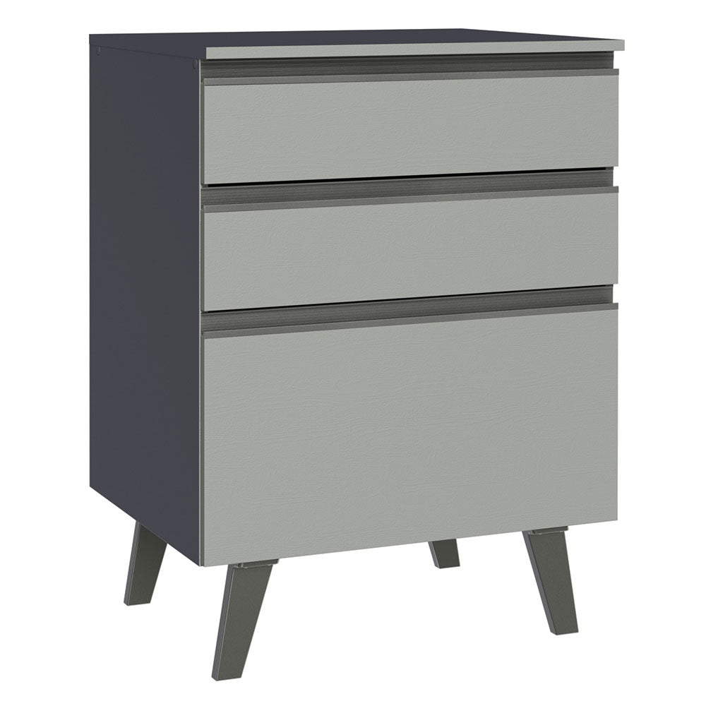 Bajo Mesada Cocina 60 cm 3 Cajones con Patas Gris Nice Madesa