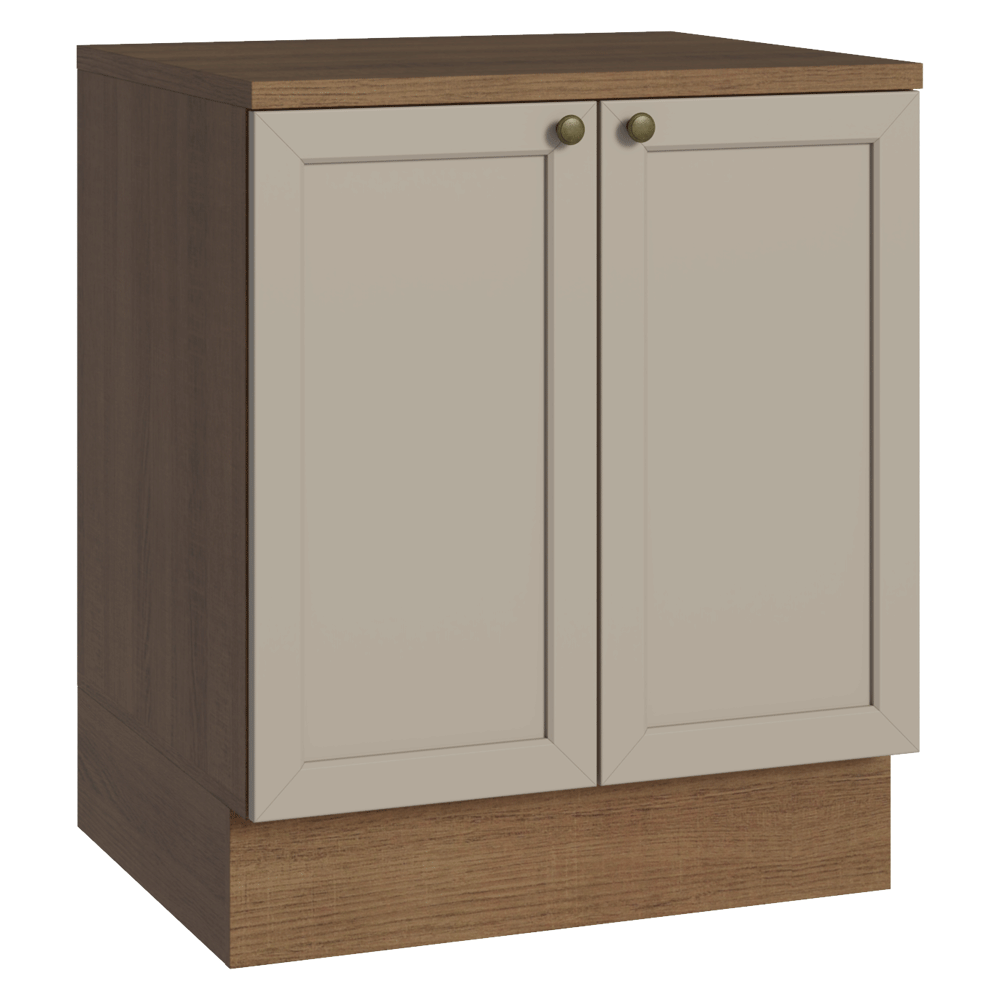 Bajo Mesada 70 cm 2 Puetas Marrón/Crema Vik Madesa