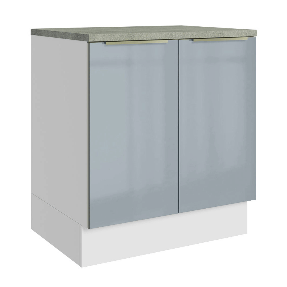 Bajo Mesada de Cocina 70 cm 2 Puetas Blanco/Gris Lux Madesa