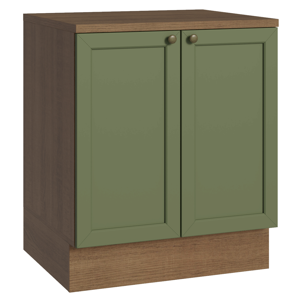 Bajo Mesada de Cocina 70 cm 2 Puertas Marrón/Verde Vik Madesa