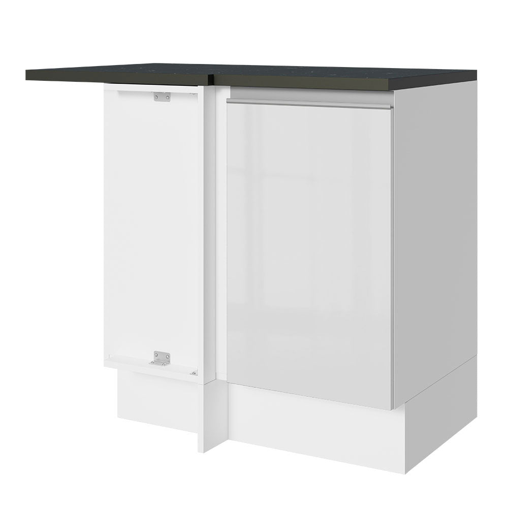 Bajo Mesada Cocina Esquinera 100% MDF 1 Puerta Blanco Brillante Acordes Madesa