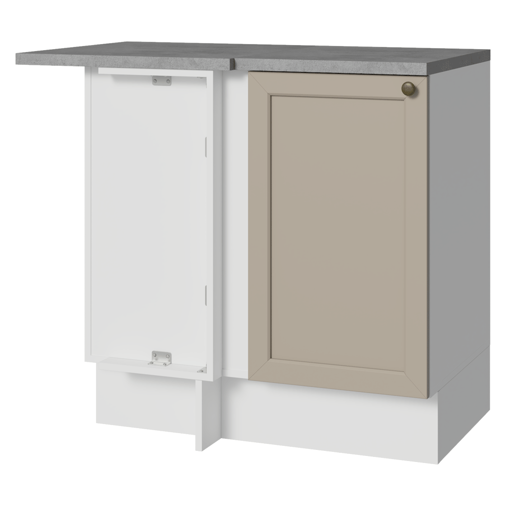 Bajo Mesada Esquinero 1 Puerta Blanco/Crema Vik Madesa