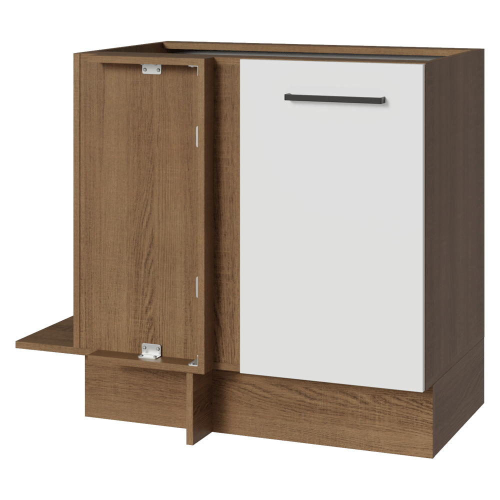 Bajo Mesada Esquinero 94 cm 1 Puerta (Sin Mesada) Marrón/Blanco Agata Madesa