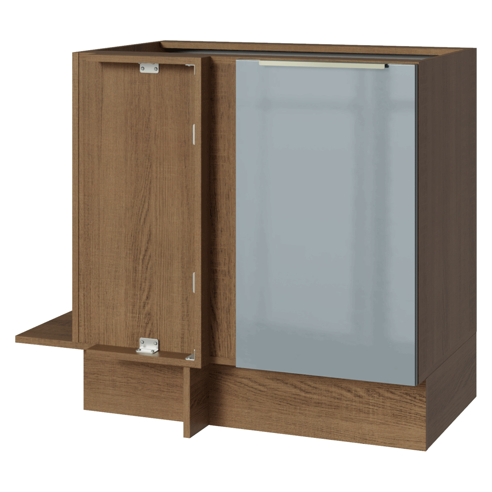 Bajo Mesada Esquinero 1 Puerta (Sin Mesada) Marrón/Gris Lux Madesa