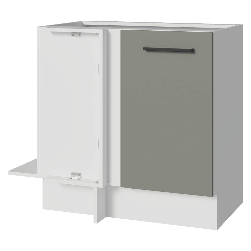 Bajo Mesada Esquinero 94 cm 1 Puerta (Sin Mesada) Blanco/Gris Agata Madesa