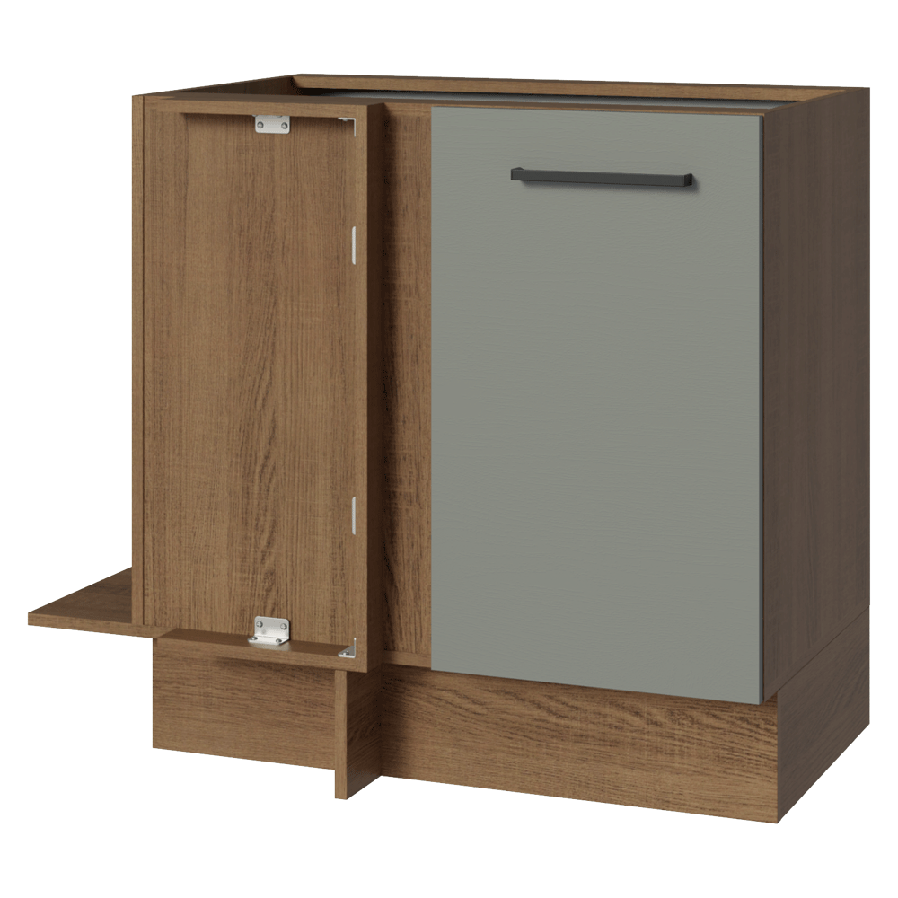 Bajo Mesada Esquinero 94 cm 1 Puerta (Sin Mesada) Marrón/Gris Agata Madesa
