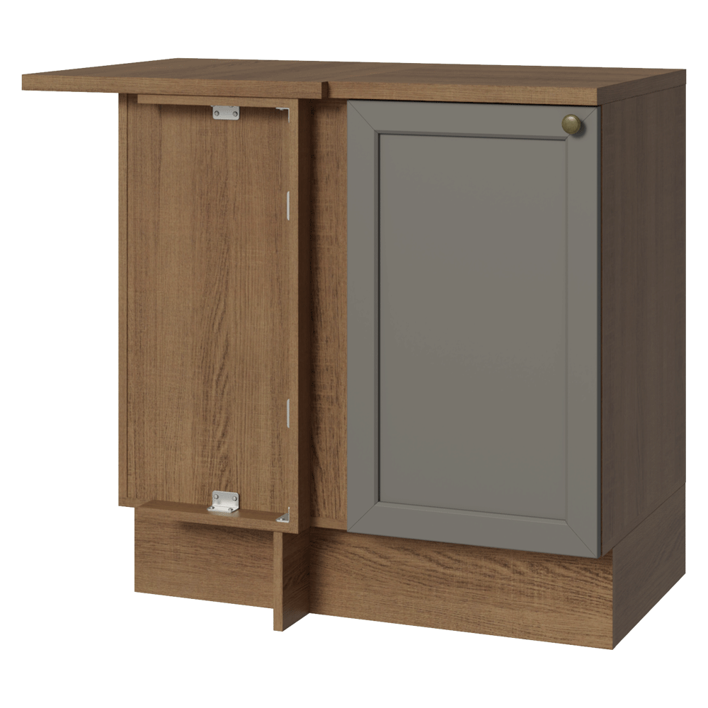 Bajo Mesada esquinero 1 Puerta Marrón/Gris Vik Madesa