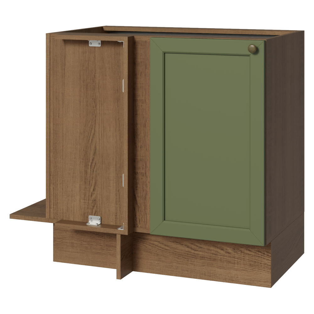 Bajo Mesada Esquinero 94 cm 1 Puerta (Sin Mesada) Marrón/Verde Vik Madesa