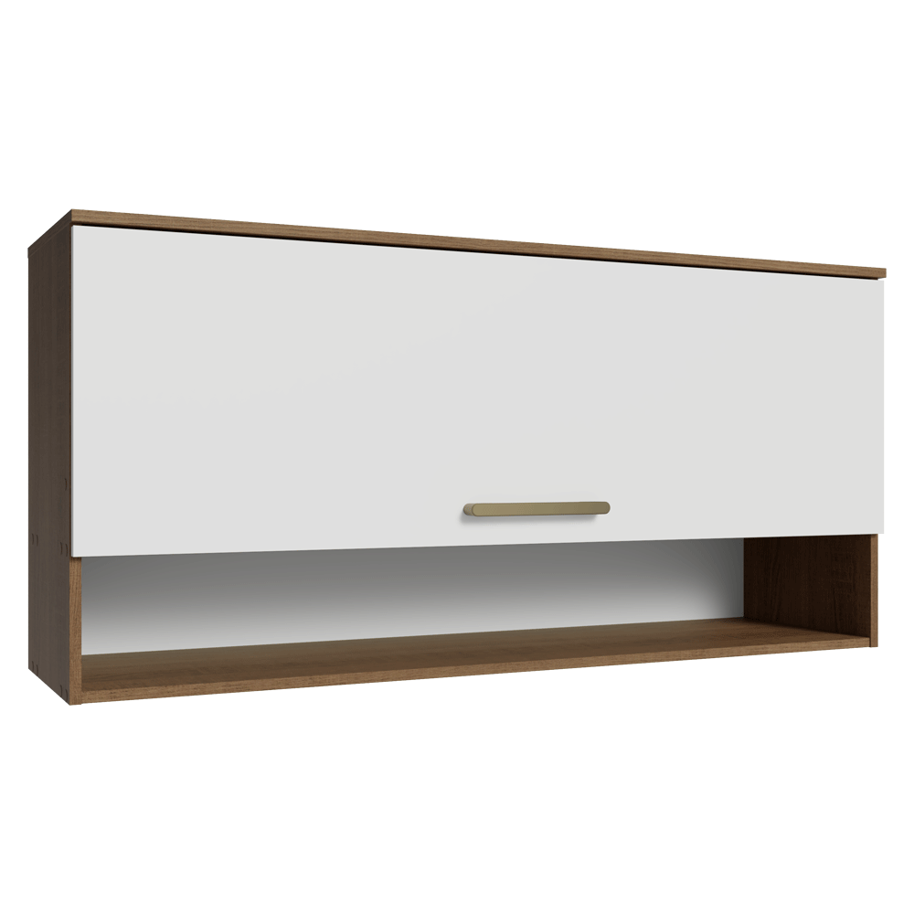 Alacena 105 cm 1 Puerta Rebatible Marrón/Blanco Lille Madesa