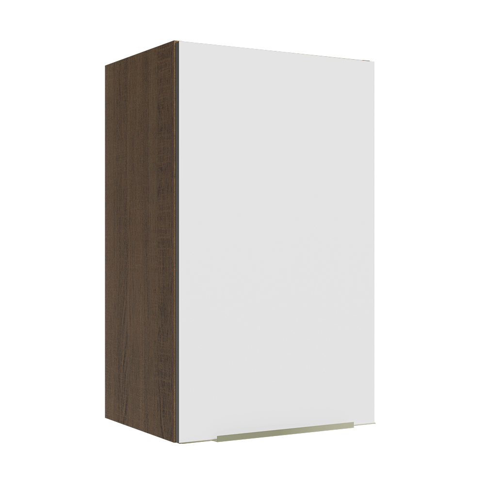 Alacena Cocina 40 cm 1 Puerta Marrón/Blanco Aterciopelado Lux Madesa