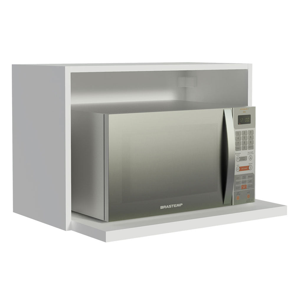Alacena Cocina 100% MDF 60 cm con Nicho para Microondas e Horno Blanco Acordes Madesa