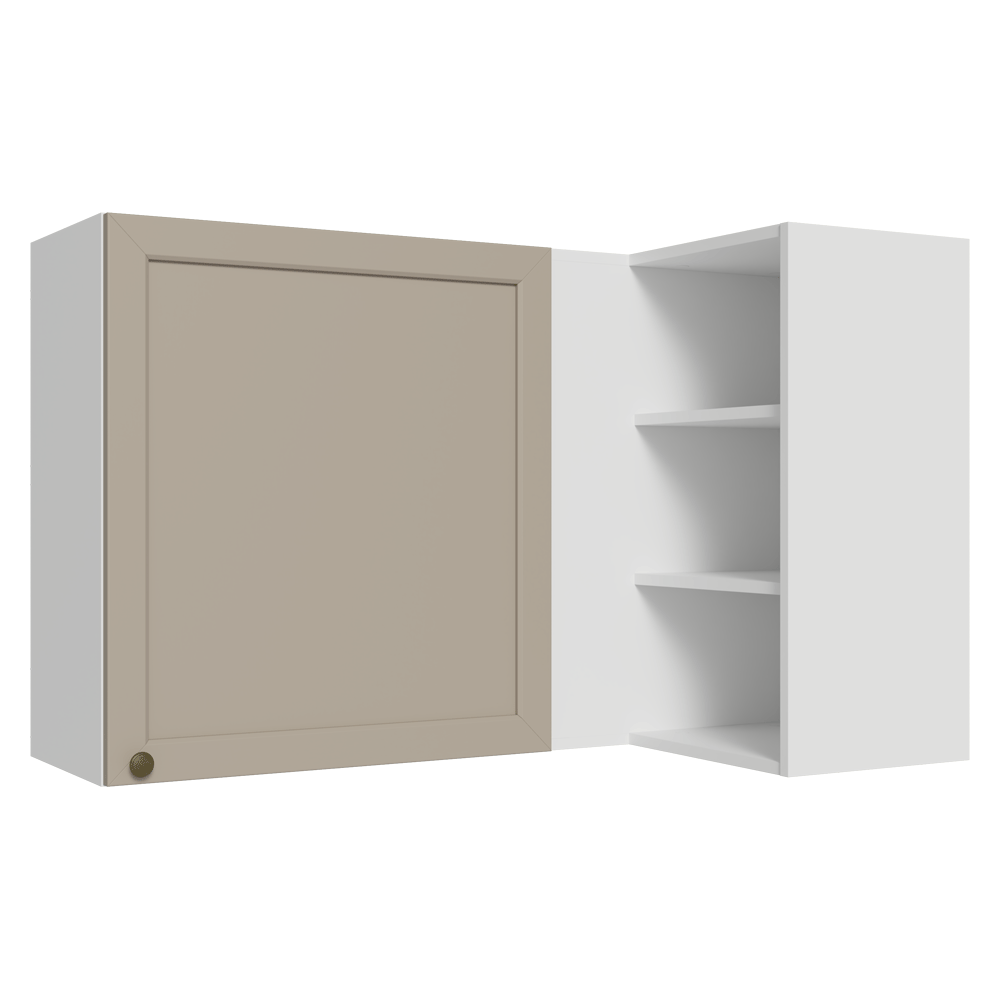 Alacena Cocina Esquinera Para Línea 60 cm de Profundidad Blanco/Crema Vik Madesa