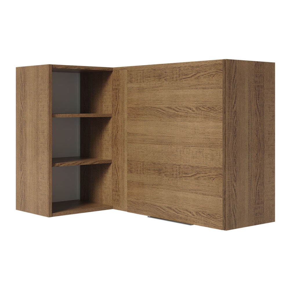 Alacena Cocina Esquinera 1 Puerta para línea de 60 cm de Profundidad Marrón Stella Madesa