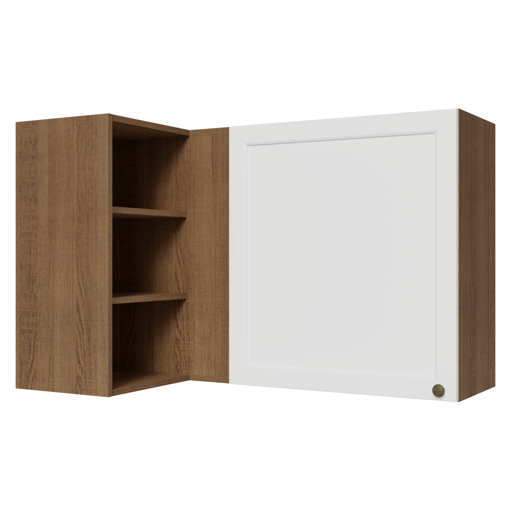 Alacena esquinero Para Linha 60 cm de Profundidade Marrón/Blanco Vik Madesa