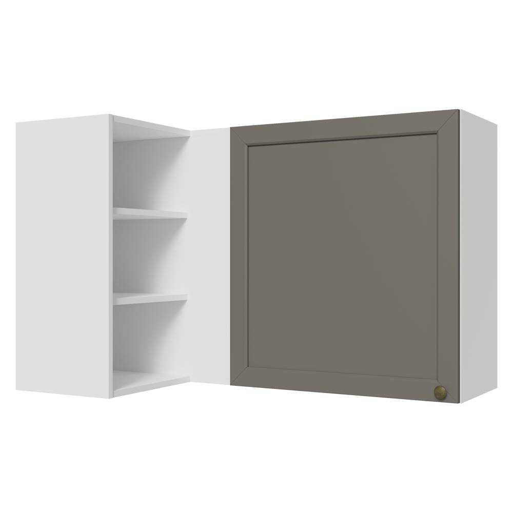 Alacena esquinero Para Linha 60 cm de Profundidade Blanco/Gris Vik Madesa