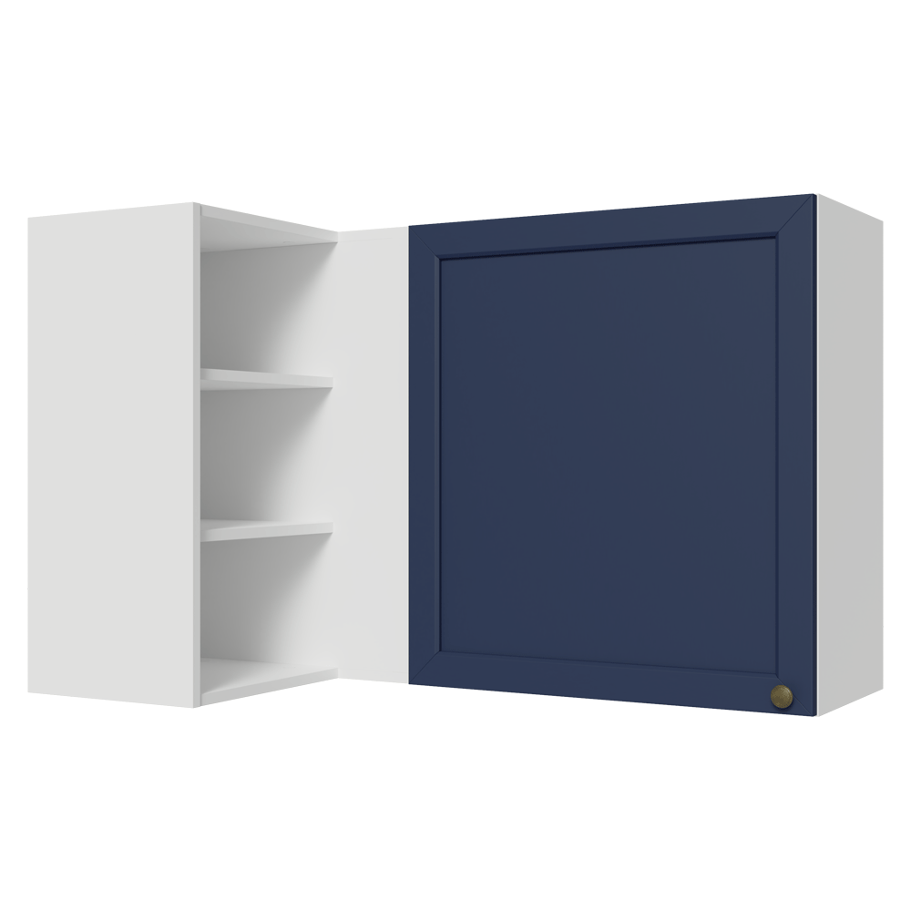 Alacena esquinero Para Linha 60 cm de Profundidade Blanco/Azul Vik Madesa