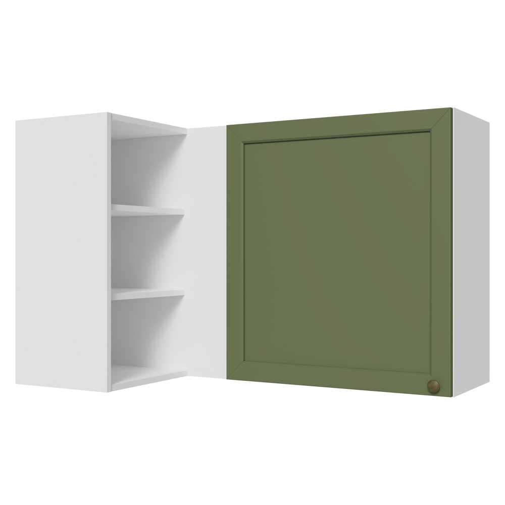 Alacena esquinero Para Linha 60 cm de Profundidade Blanco/Verde Vik Madesa