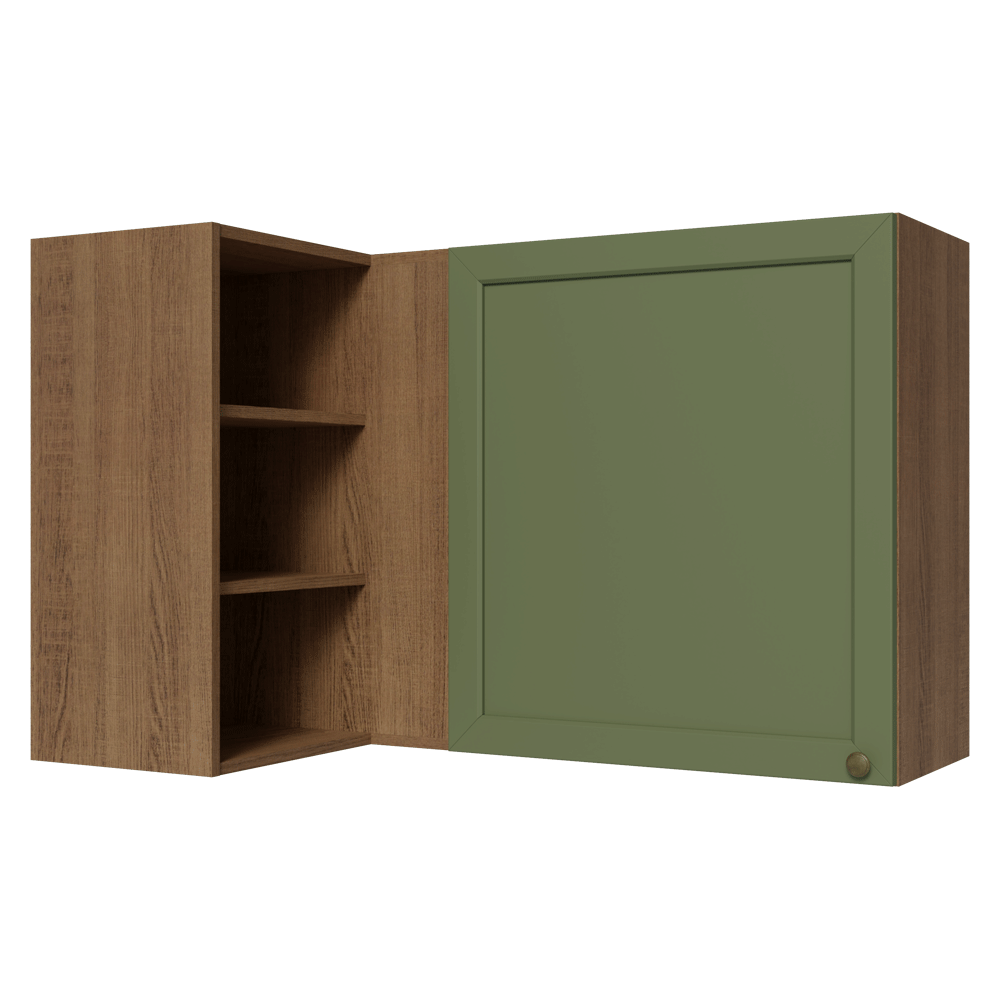 Alacena esquinero Para Linha 60 cm de Profundidade Marrón/Verde Vik Madesa
