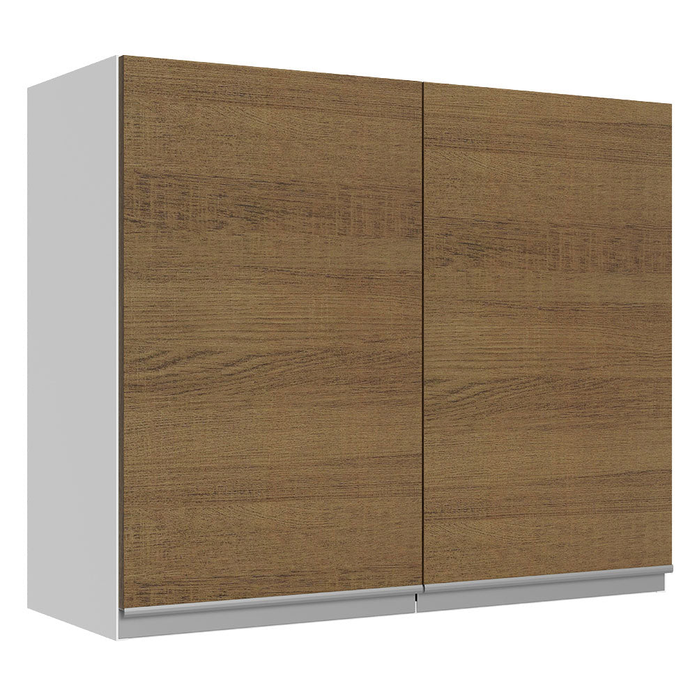 Alacena Cocina 100% MDF 80 cm 2 Puertas Blanco/Marrón Acordes Madesa