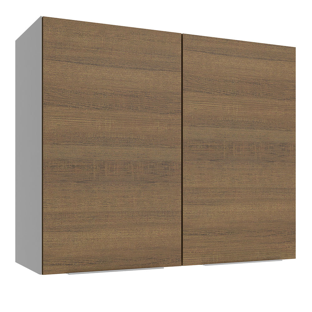 Alacena Cocina 80 cm 2 Puertas Blanco/Marrón Stella Madesa