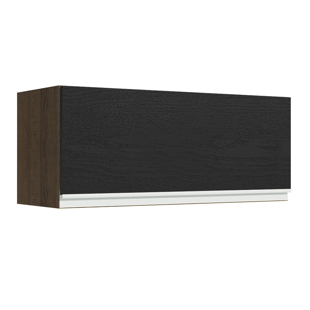 Alacena Gabinete Superior Cocina Madesa Glamy 80cm 1 Puerta Marrón/Negro