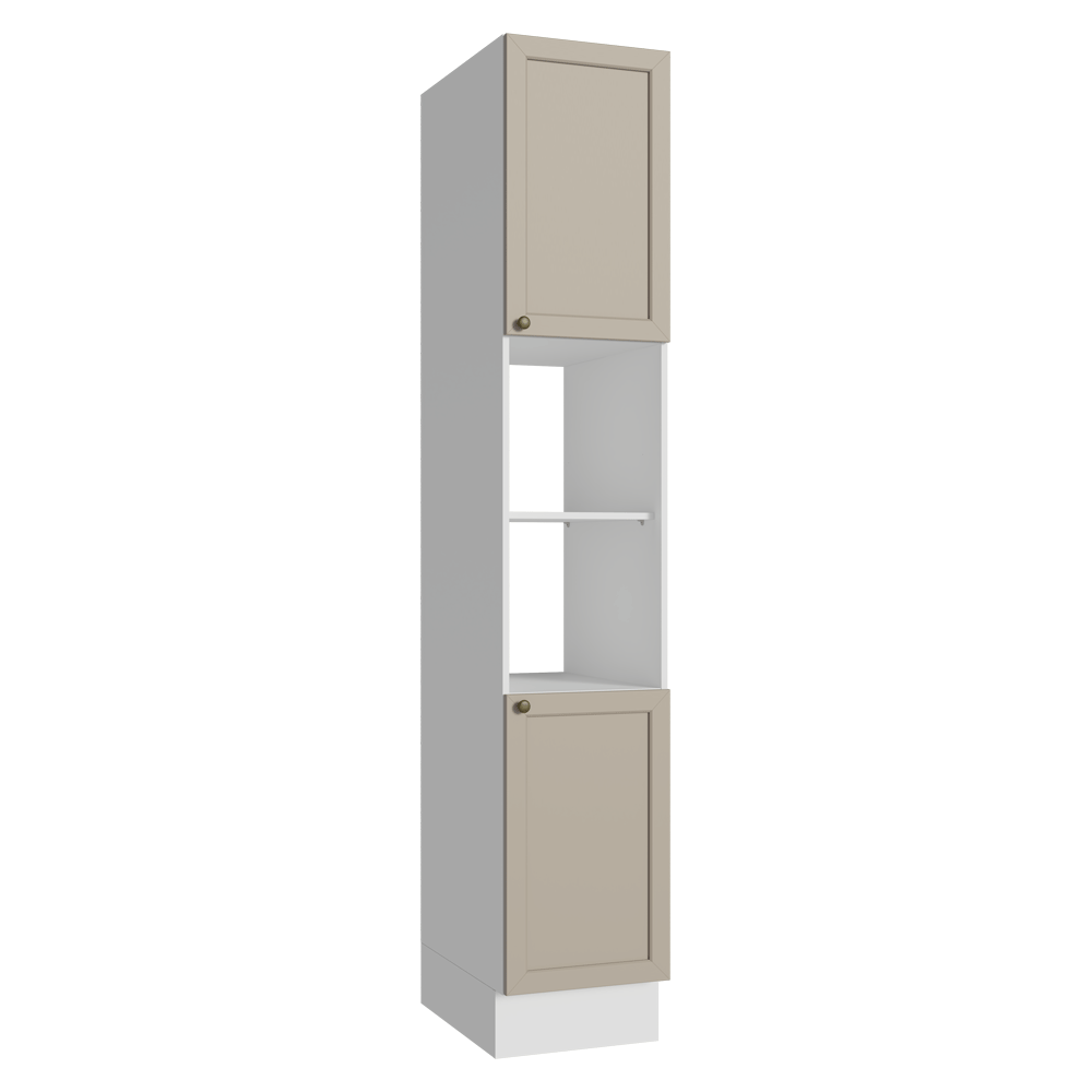 Despensero 40 cm 2 Puetas e 2 Nichos Blanco/Crema Vik Madesa