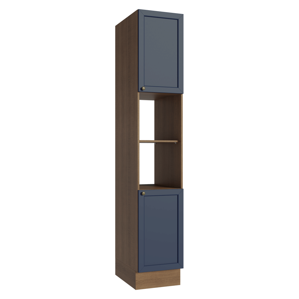 Despensero 40 cm 2 Puertas e 2 Nichos Marrón/Azul Vik Madesa