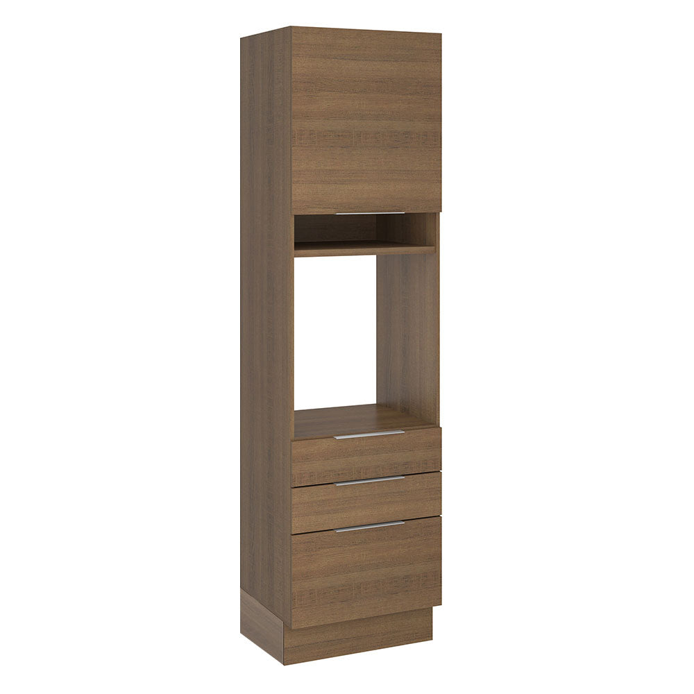 Mueble de Cocina para Horno 60 cm 1 Puerta 3 Cajones Marrón Stella Madesa
