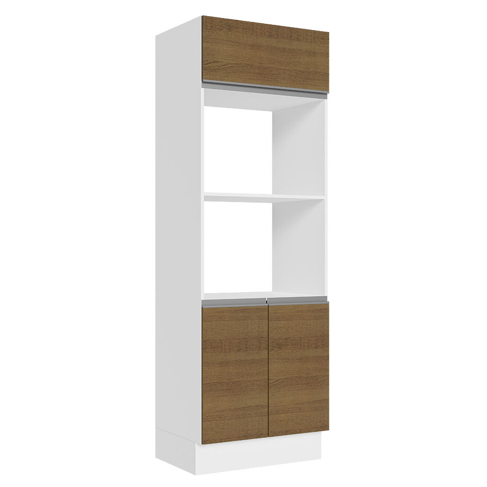 Mueble de Cocina para Horno Para 2 Hornos 100% MDF Blanco/Marrón Acordes Madesa