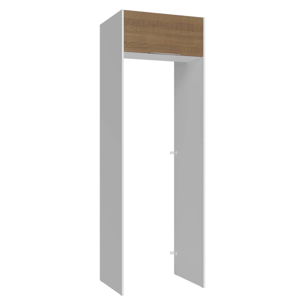 Mueble para empotrar Heladera 73 cm 1 Puerta Abatible Blanco/Marrón Stella Madesa