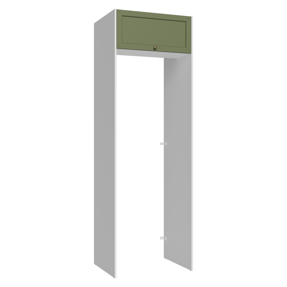 Mueble para empotrar Heladera 73 cm 1 Puerta Abatible Blanco/Verde Vik Madesa