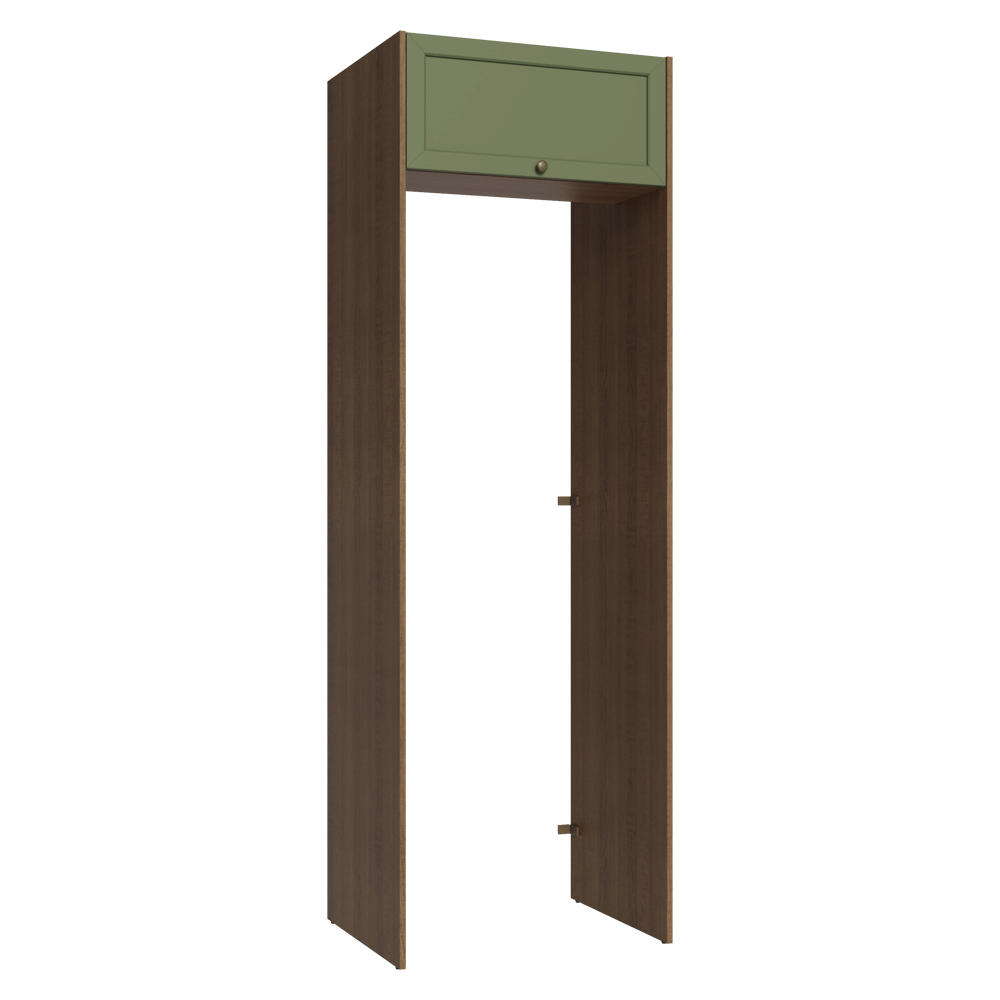 Mueble para empotrar Heladera 73 cm 1 Puerta Abatible Marrón/Verde Vik Madesa