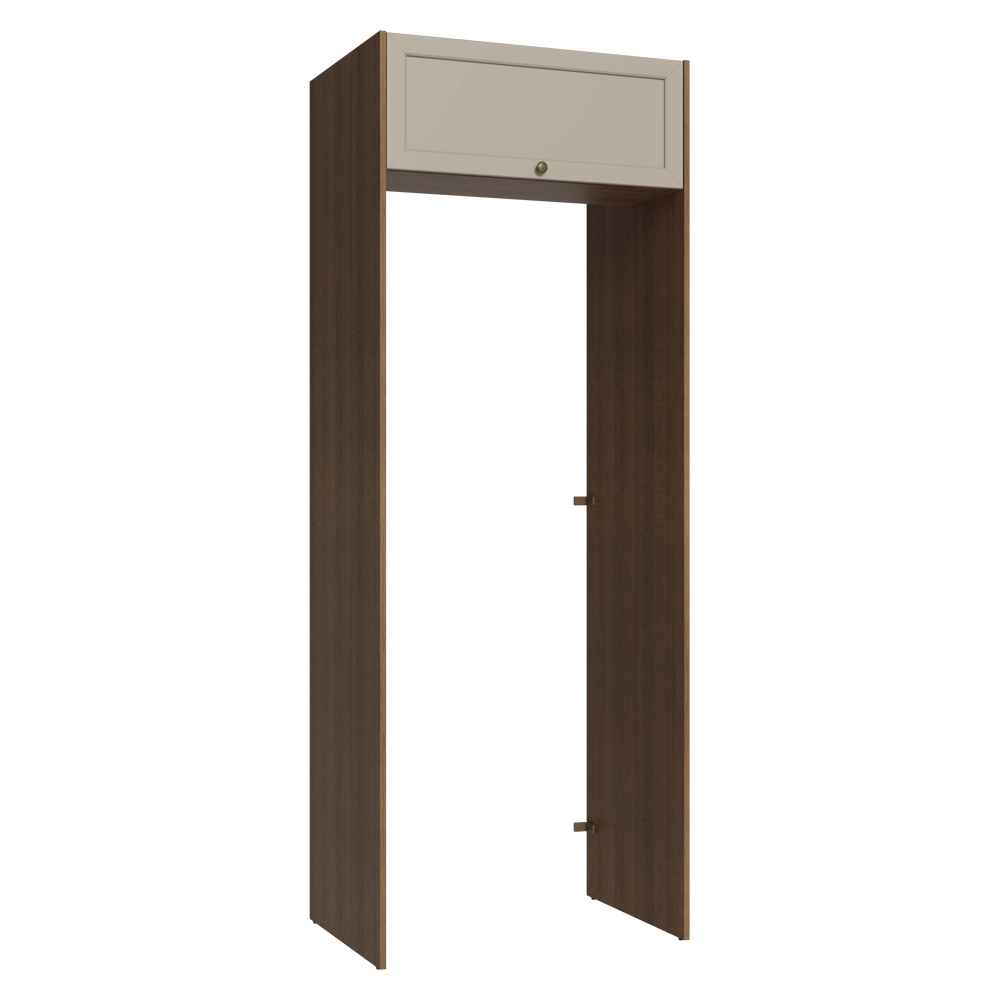 Mueble para empotrar Heladera 83 cm 1 Puerta Abatible Marrón/Crema Vik Madesa