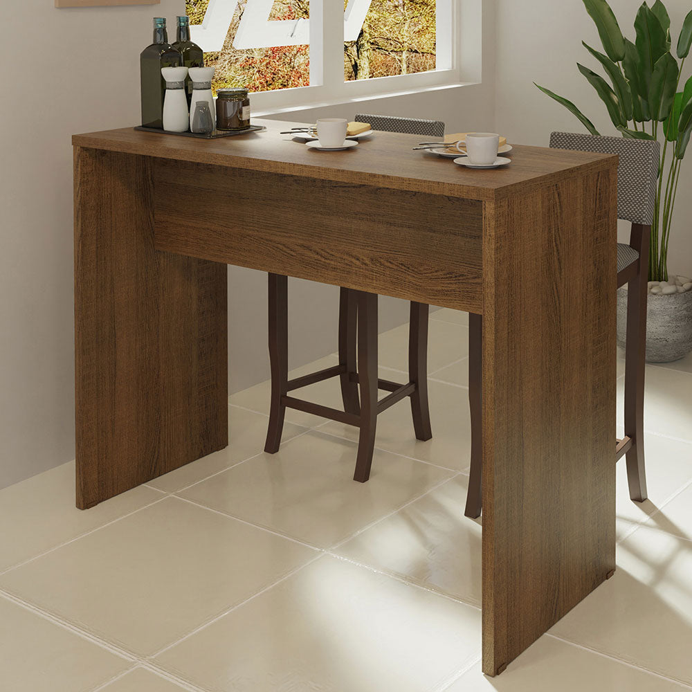 Isla de Cocina con Barra desayunador 115 cm Marrón