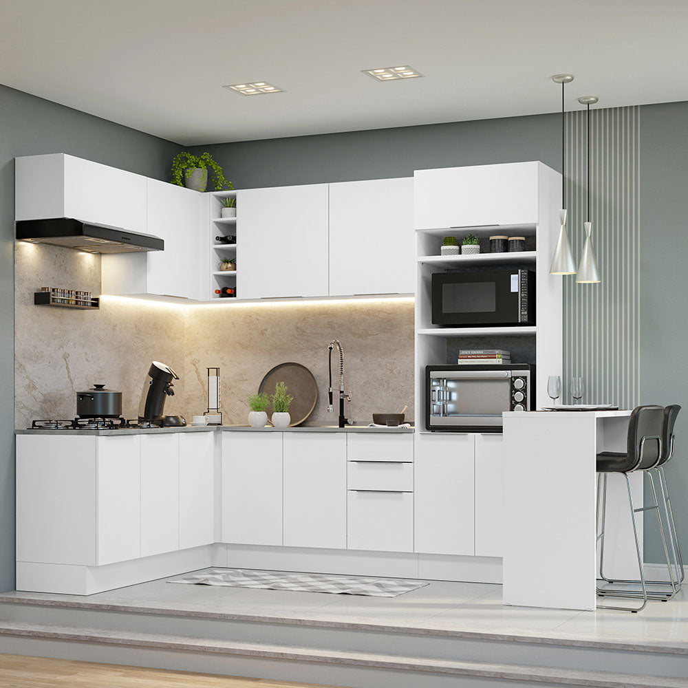 Combo Completo de Cocina Esquinera 489 cm Blanco Stella Madesa
