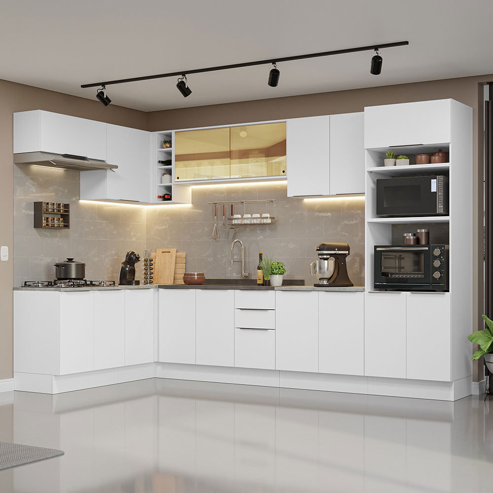 Combo Completo de Cocina Esquinera 499 cm Blanco Stella Madesa 03