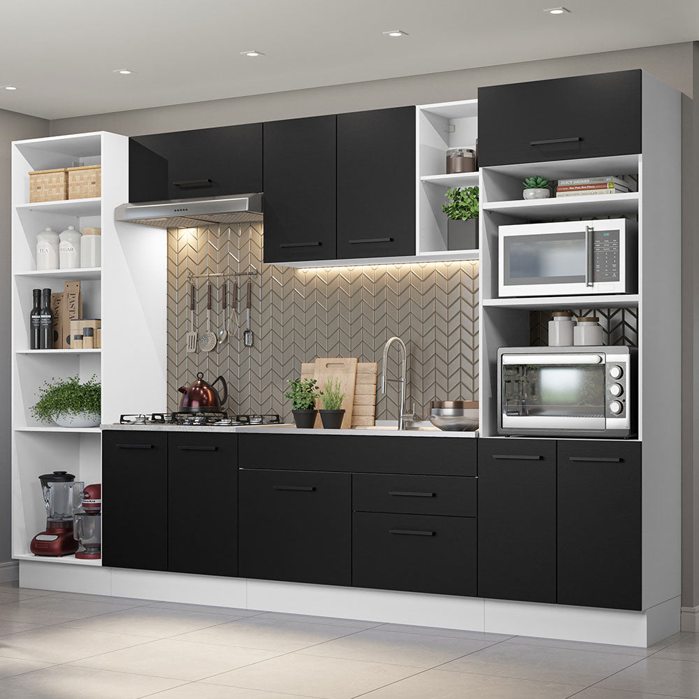 Combo Completo de Cocina 330 cm Blanco/Negro Agata Madesa 02