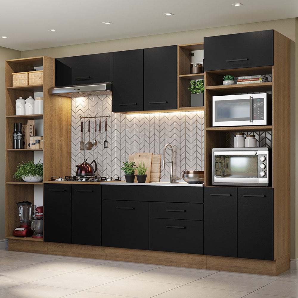 Combo Completo de Cocina 330 cm Marrón/Negro Agata Madesa 02