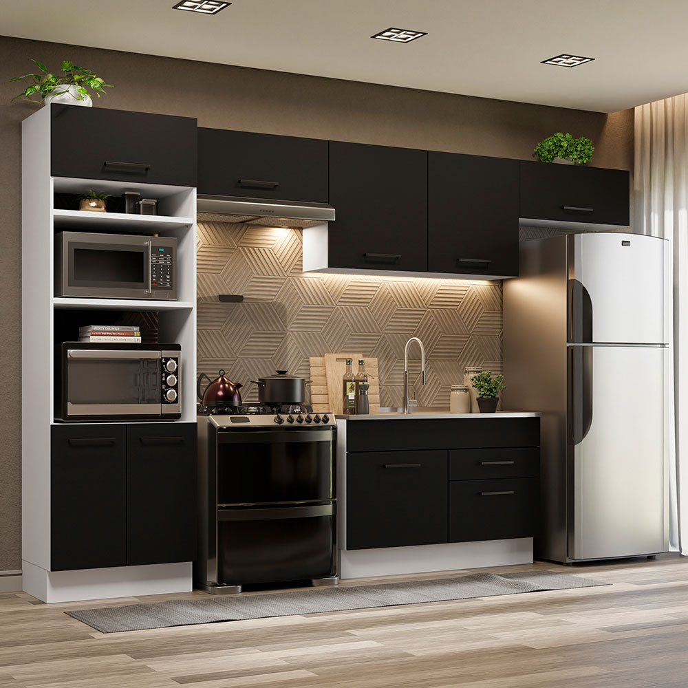 Combo Completo de Cocina 350 cm Blanco/Negro Agata Madesa 01