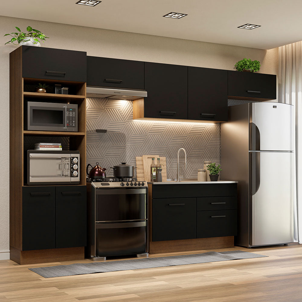 Combo Completo de Cocina 350 cm Marrón/Negro Agata Madesa 01