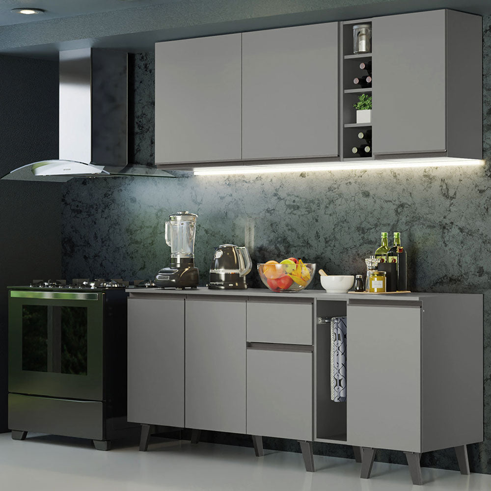Combo Completo de Cocina 180 cm Gris Nice Madesa 01