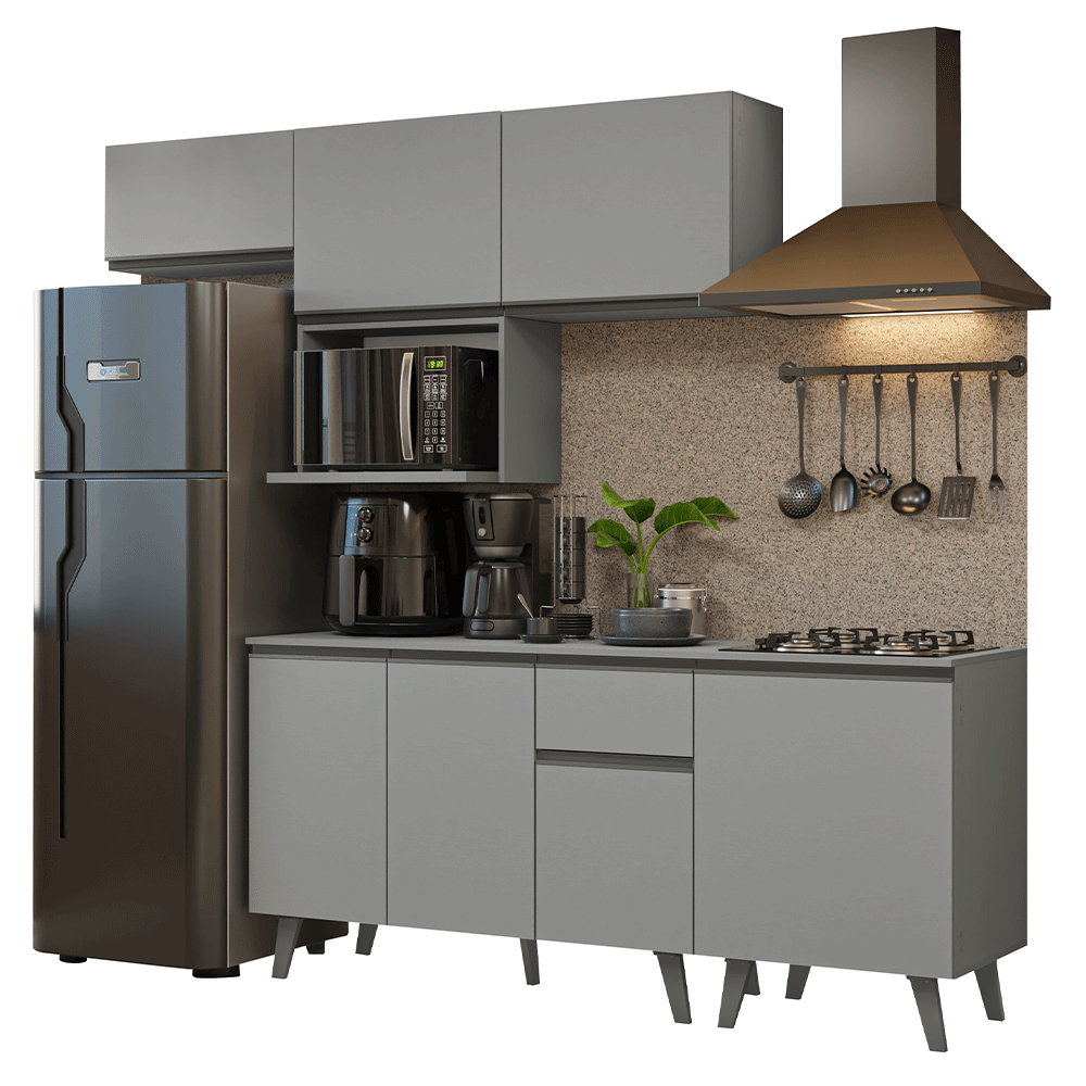 Combo completo de Cocina 240 cm Gris Nice Madesa 06
