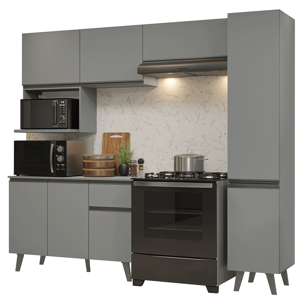 Combo completo de Cocina 240 cm Gris Nice Madesa 08