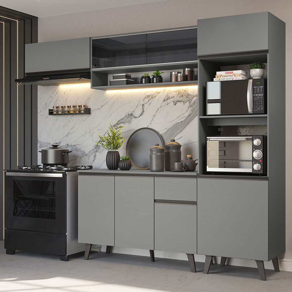 Combo Completo de Cocina 260 cm Gris Nice Madesa 03