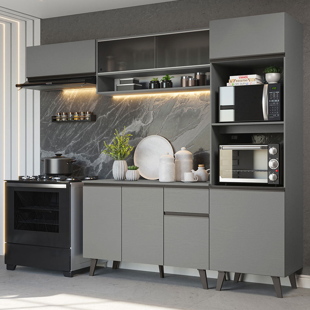 Combo Completo de Cocina 260 cm Gris Nice Madesa 04
